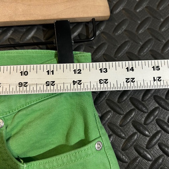 Revice Green Mid Rise Flare Raw Hem Denim Jeans Women's Size 25 - Picture 5 of 9